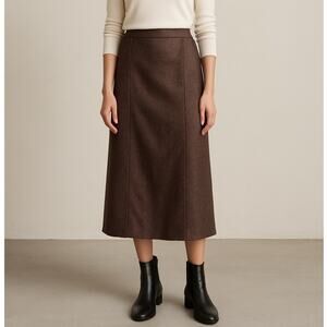 Vintage Eddie Bauer Wool Midi Skirt 8 Tall